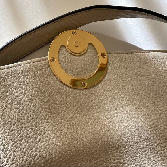 Michael Michael Kors White Pebbled Leather Shoulder Bag Purse - Picture 10 of 16